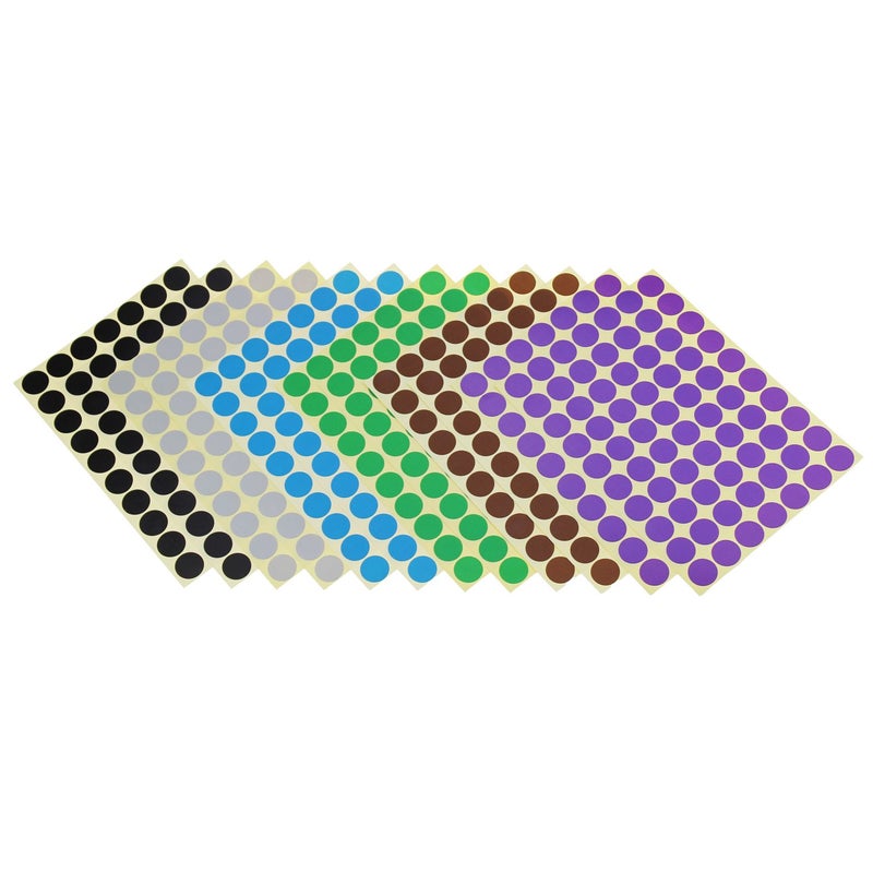 Goodma Sticky Color Coding Labels Removable Small Circle Dot Stickers for Classroom Organization Decorations Yard Sale Calendar Planner, 3/4 inch Diameter, 12 Colors, Total 1680 Dots in 24 Sheets - Image 3